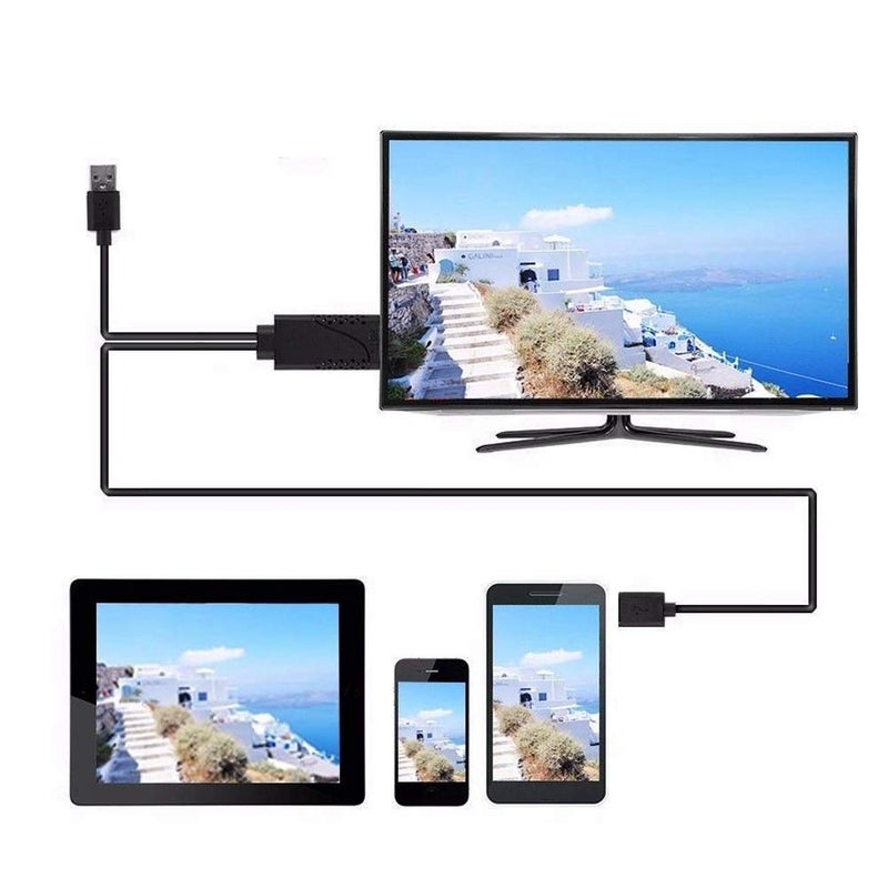 Wendry 3 in 1 USB Female to Male HDTV Adapter, 1080P HD USB to Digital AV Adapter Cable, Plug and Play, Mirroring HDTV Adapter for iOS Android Devices - Image 4